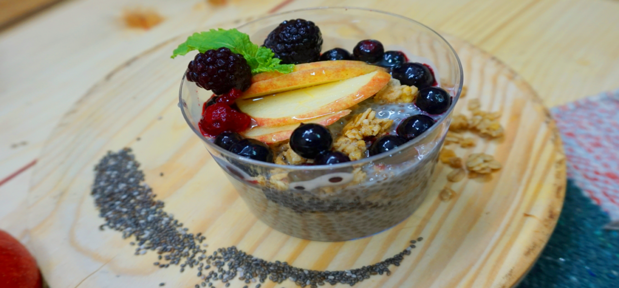 Mezes chia puding muzlivel