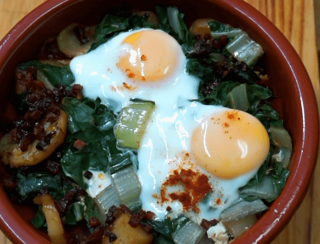 Mángold krumplival recept