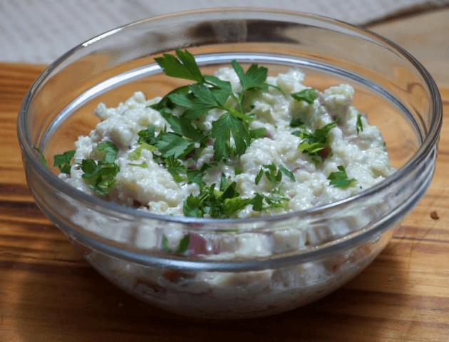 Kéksajtos karfiolrizottó recept